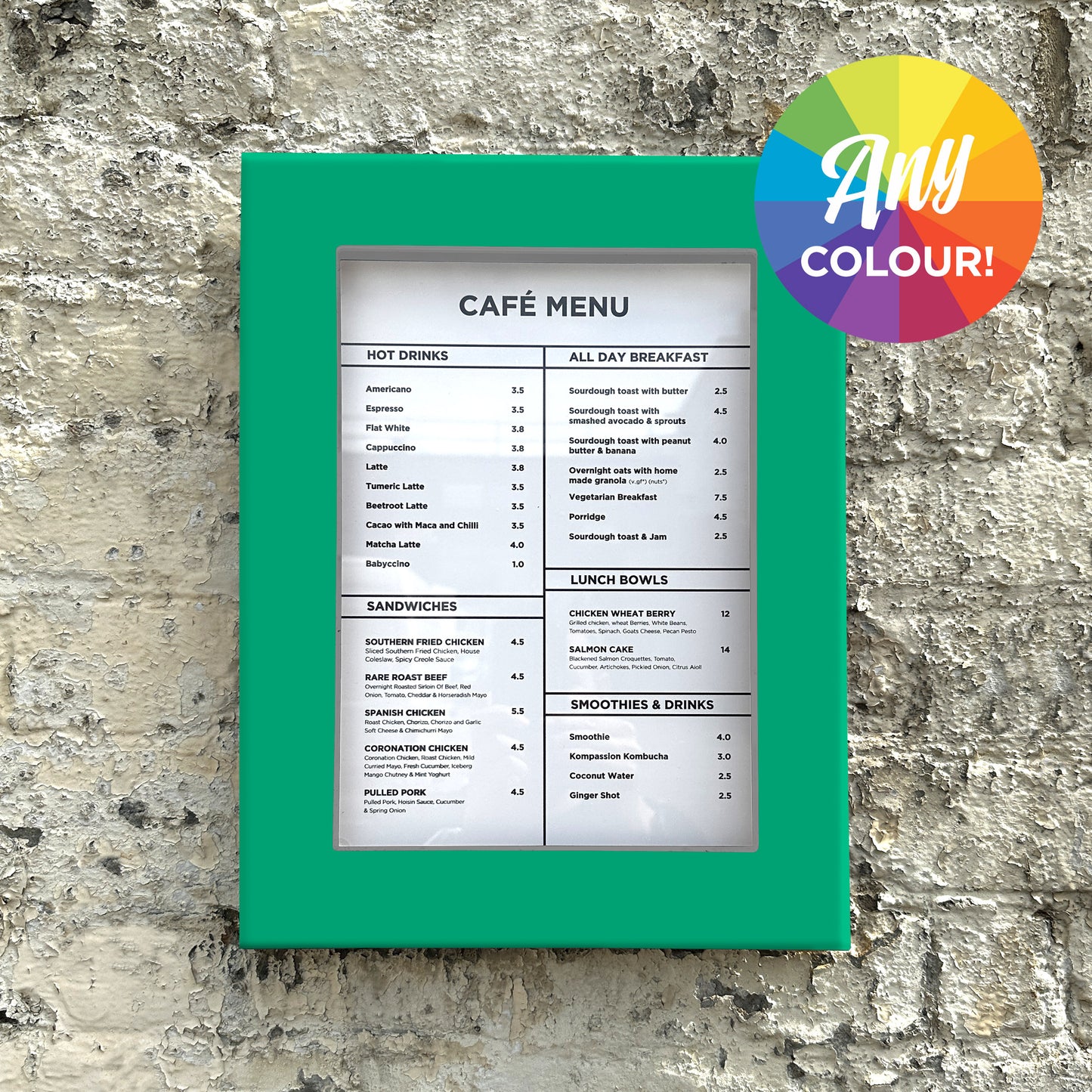 A4 A3 Simple Menu Display Case