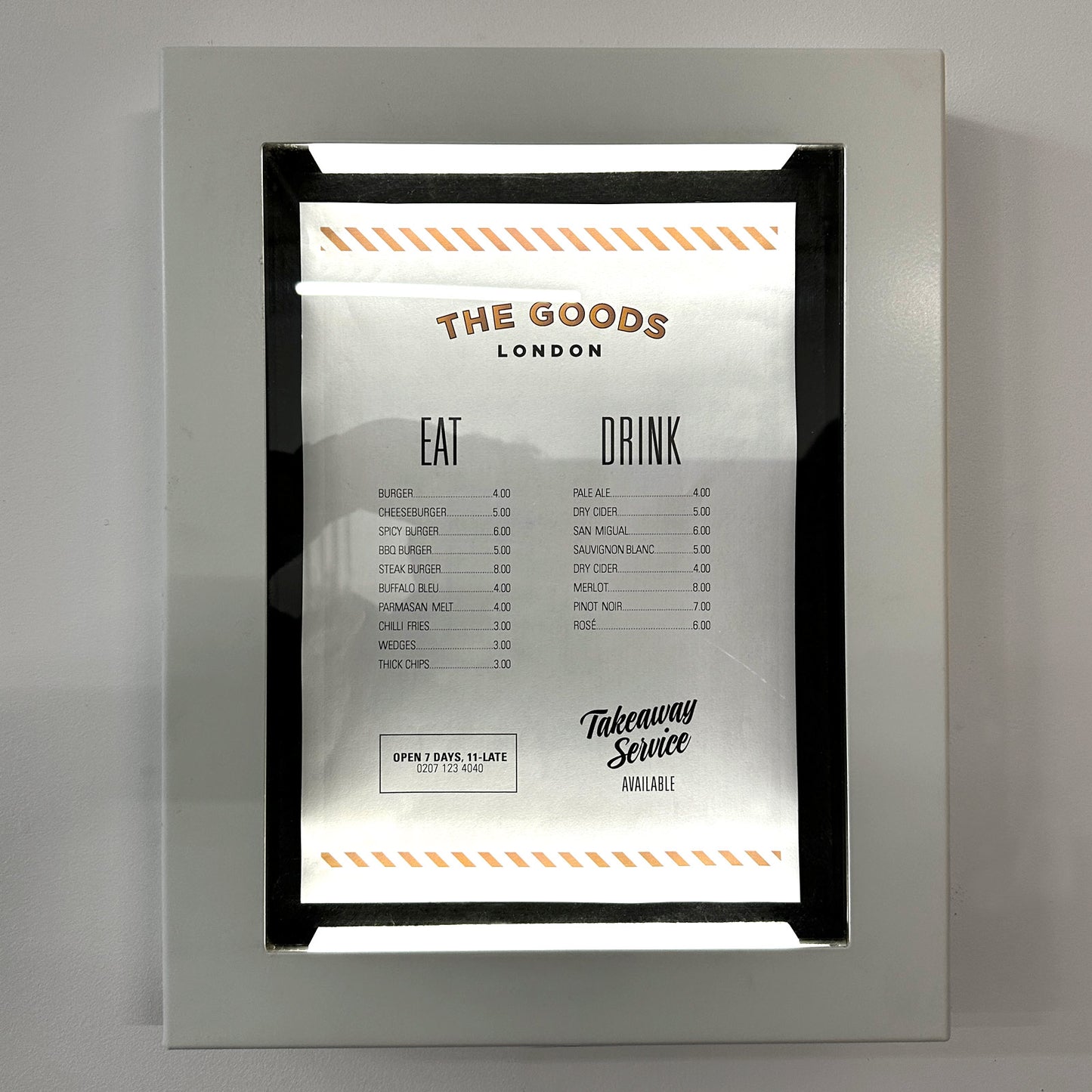 White Menu Case