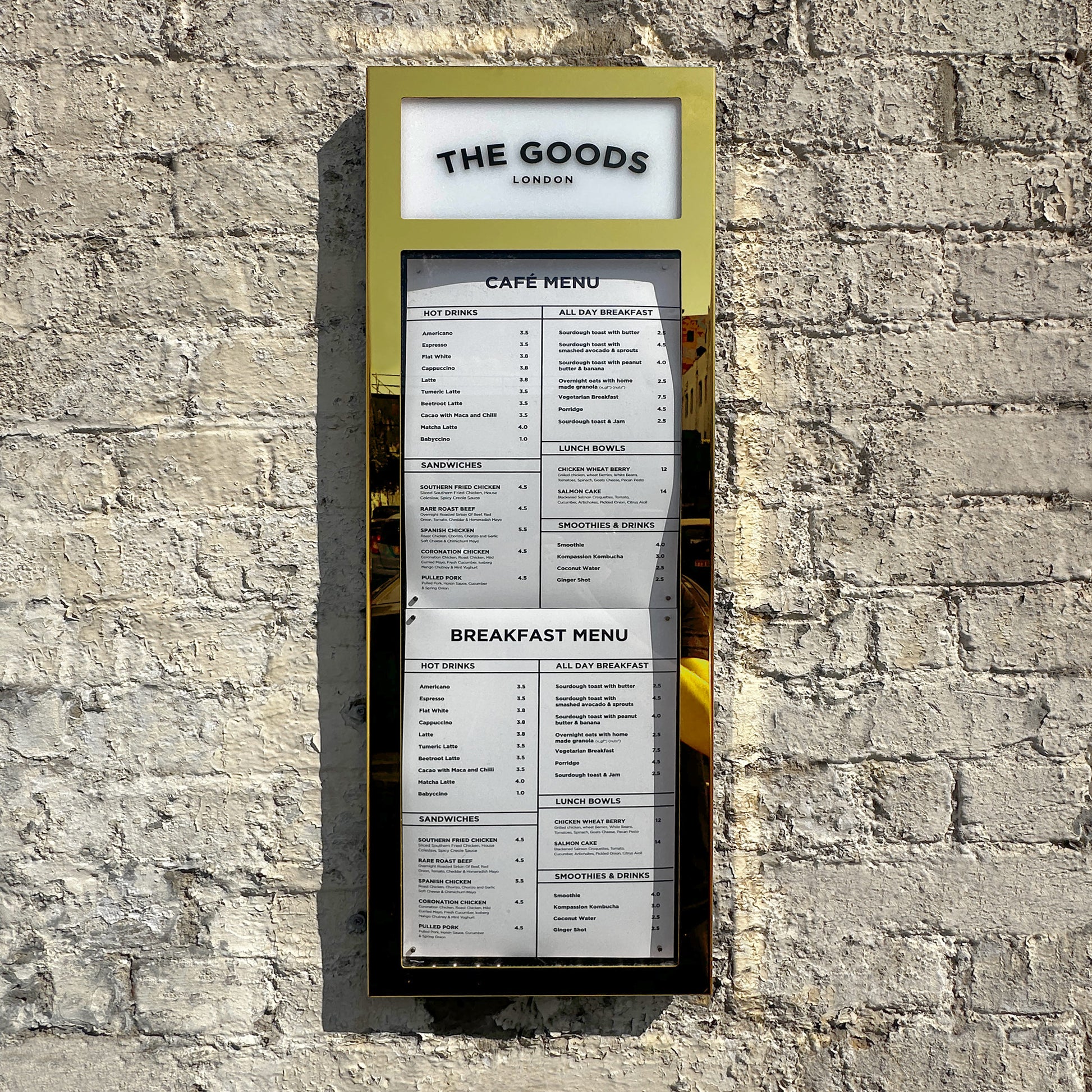 Gold Brass Menu Case A4x2 Portrait