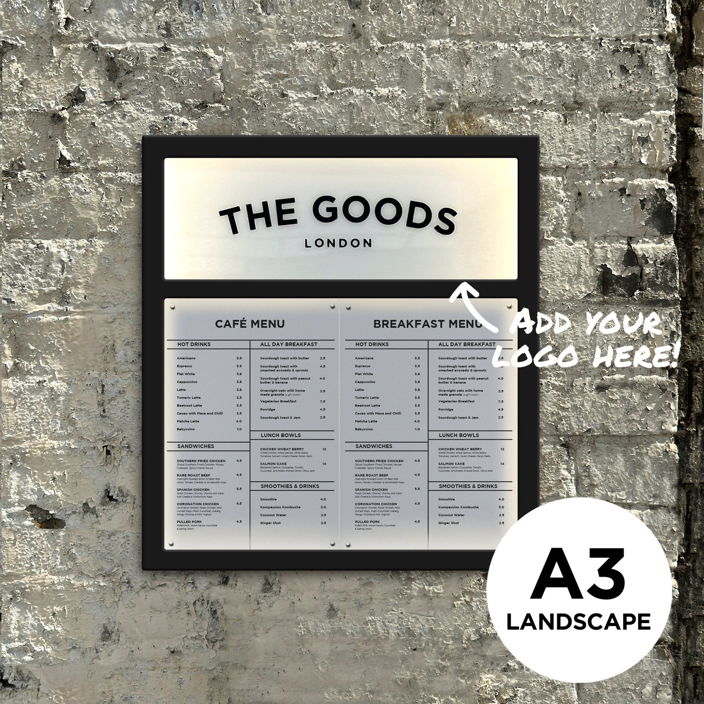 A3 lanscrape menu case black