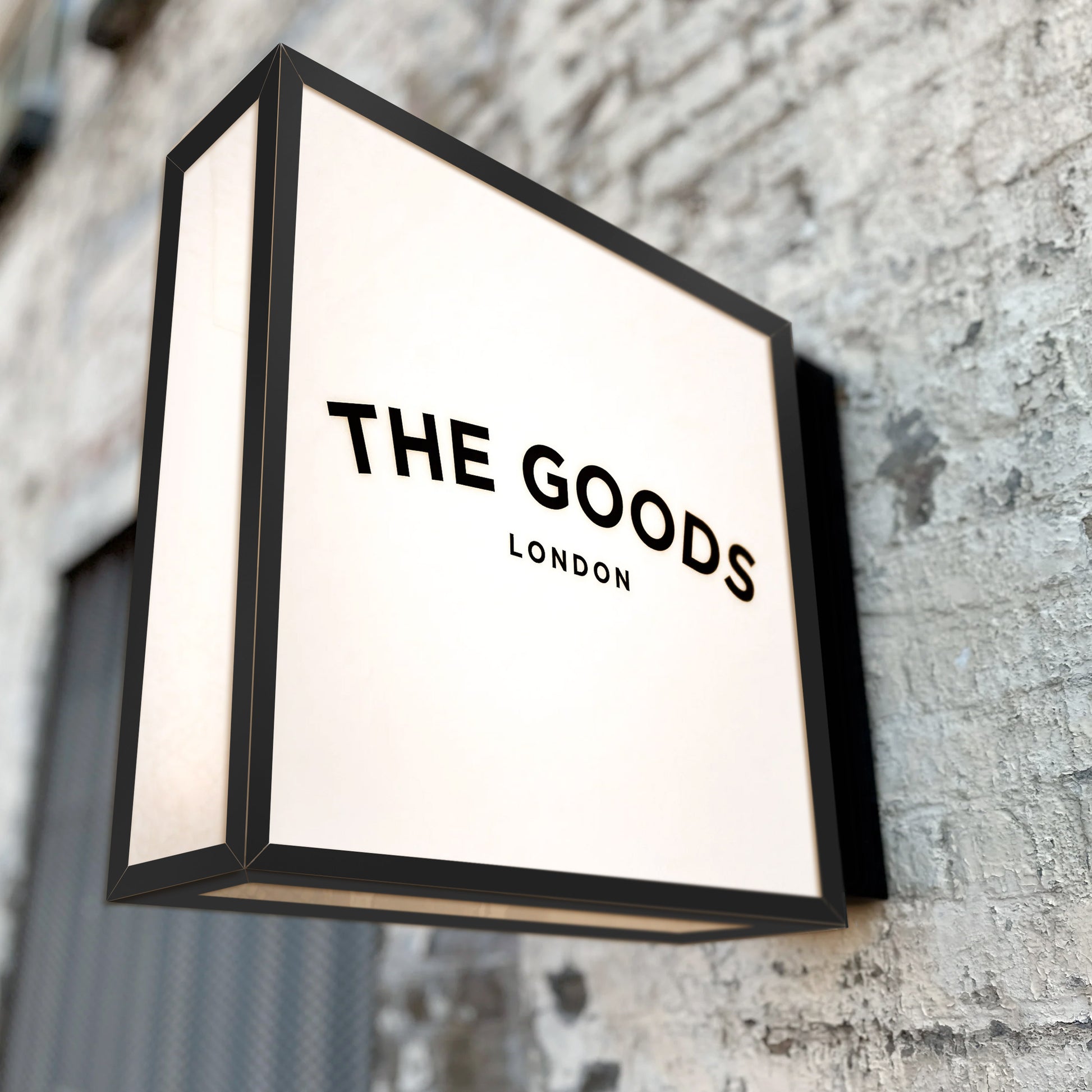 Black framed light box sign