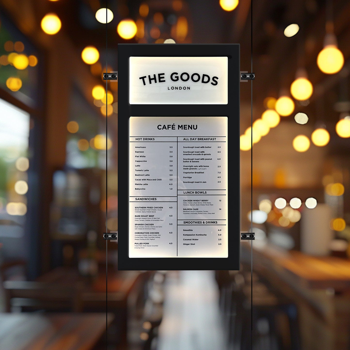 Black 'Ceiling to Floor' Cable Hanging Kit for Menu Cases