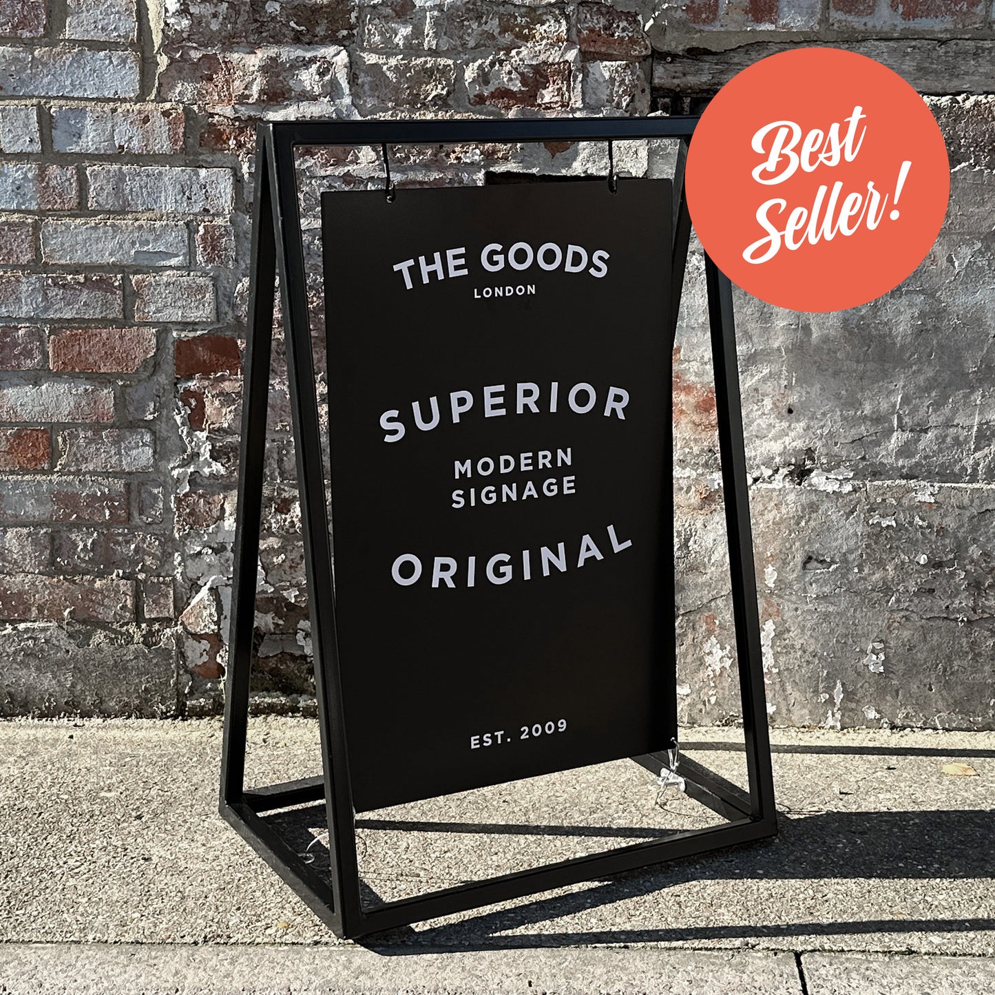 Strong metal swing pavement sign