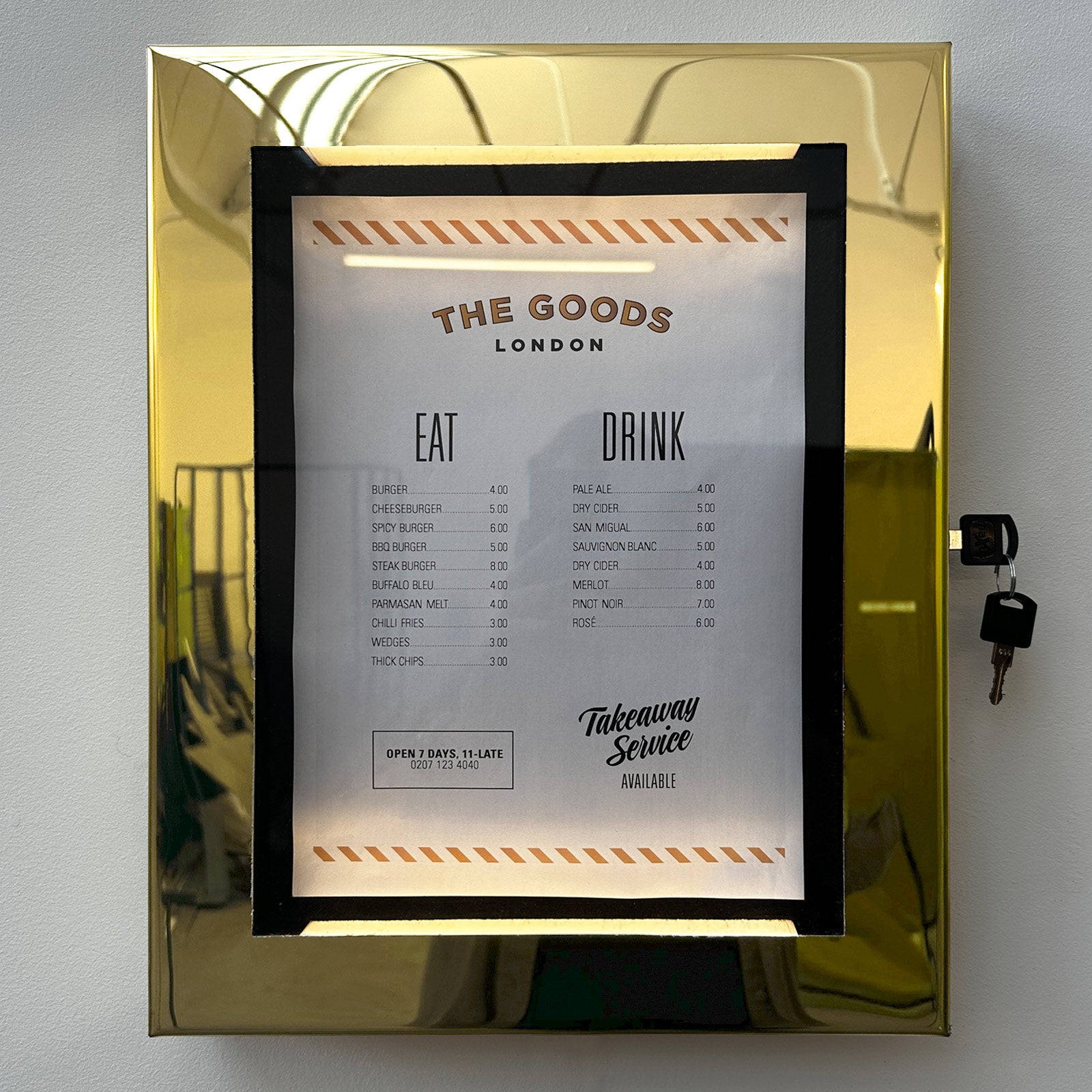 Brass Menu Case