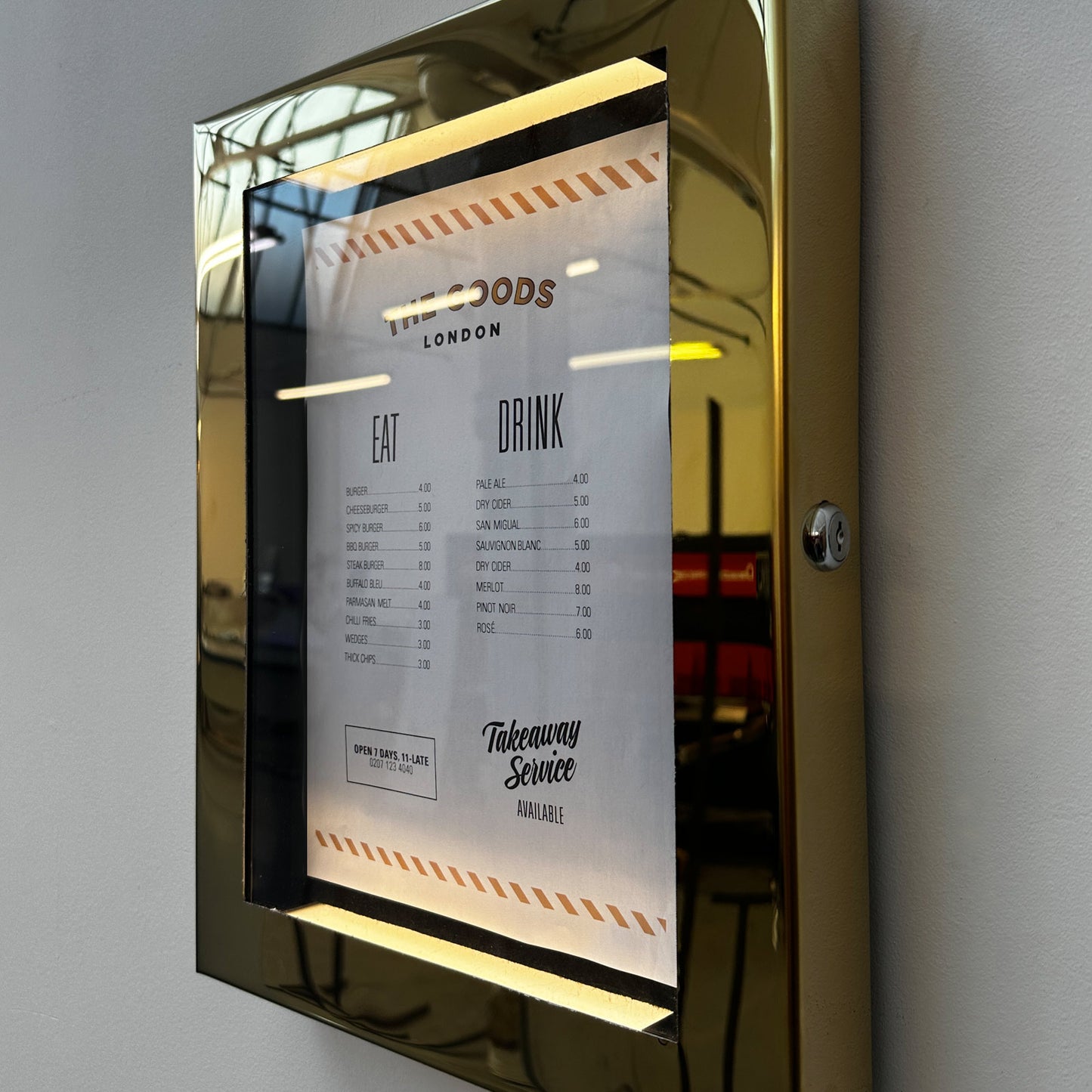 Brass Menu Case with lock