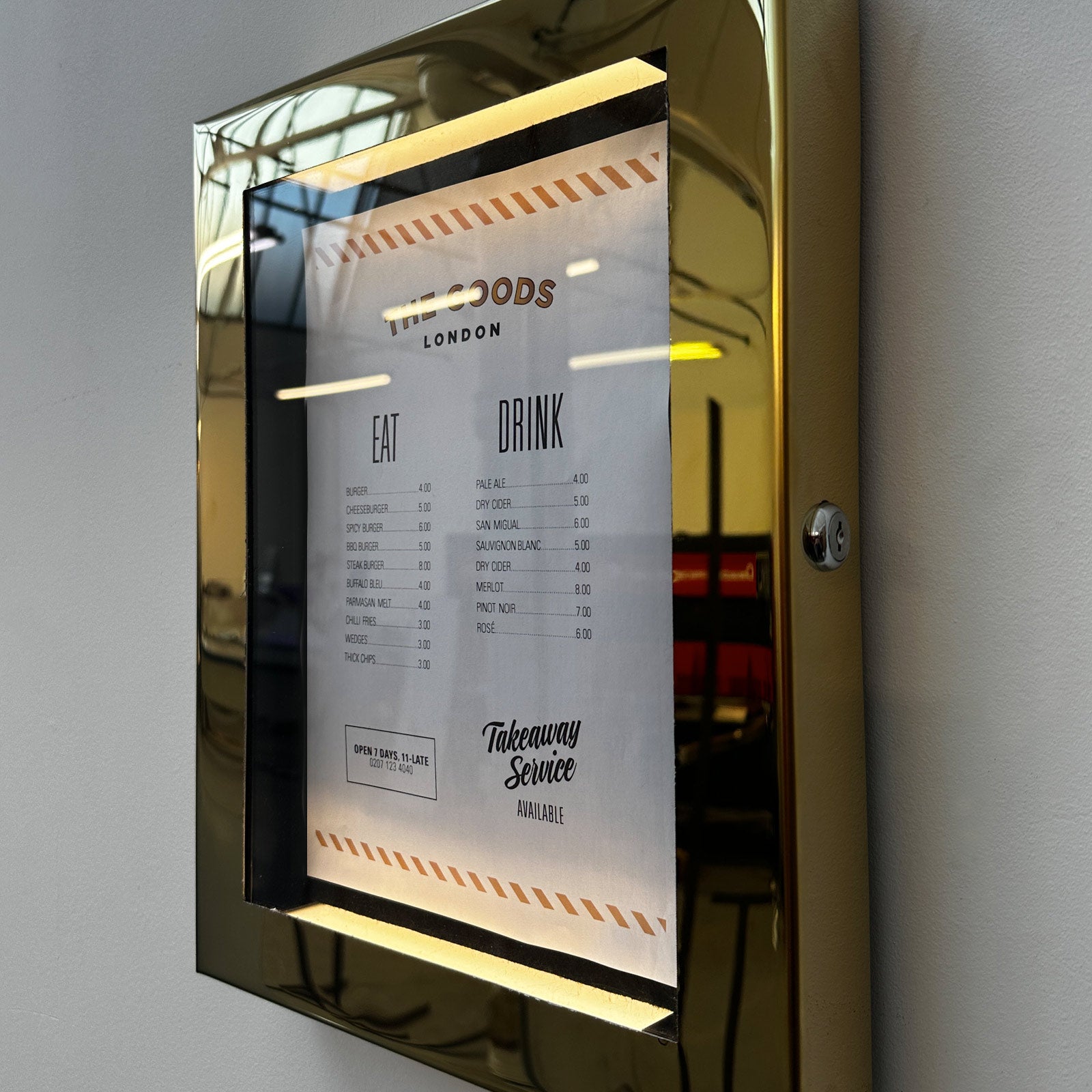 Brass Menu Case with lock