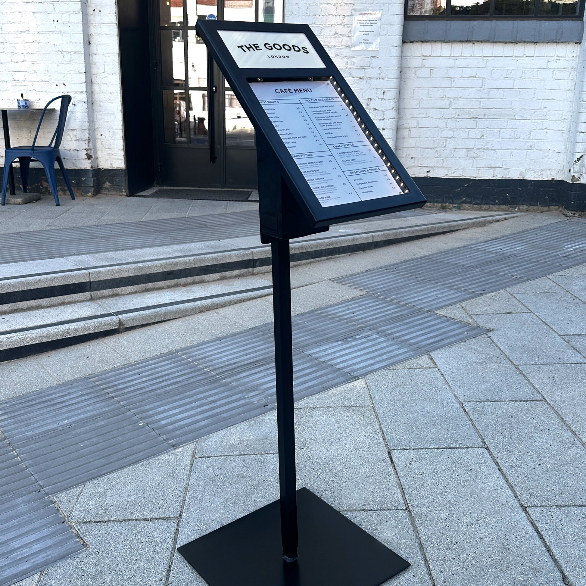 Illuminated Floor Standing Menu Case