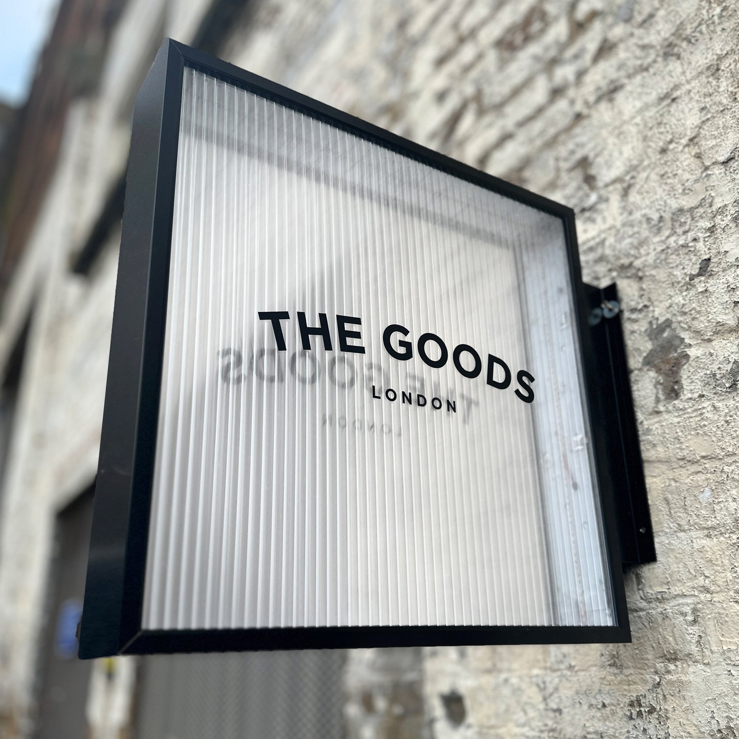 fluted glass light box sign