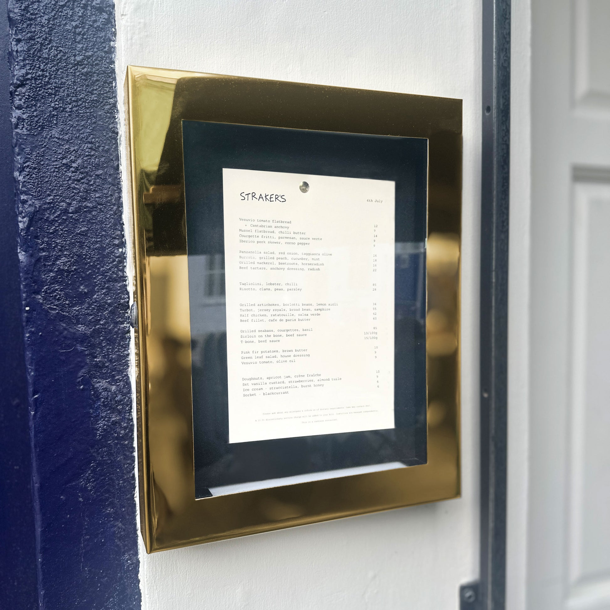 gold brass menu case