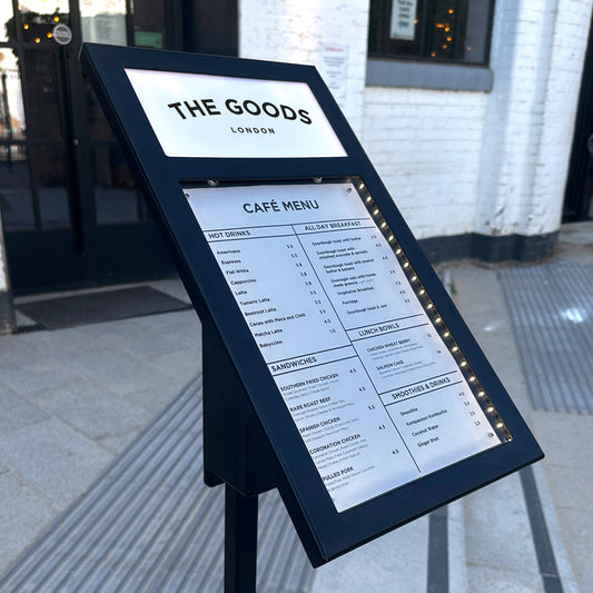 LED Battery powered Menu Stand