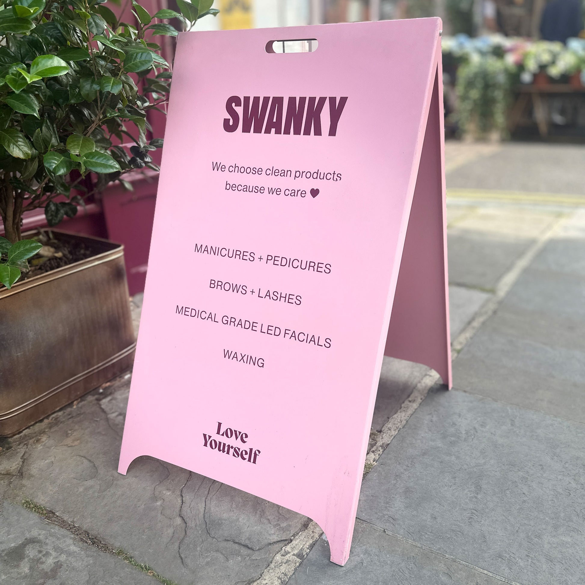 Pink Colour A Board Sign