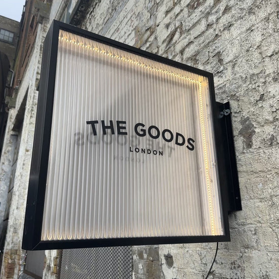 fluted glass light box sign