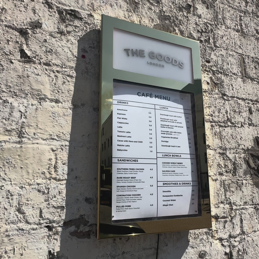 Brass A3 Landscape Menu Case