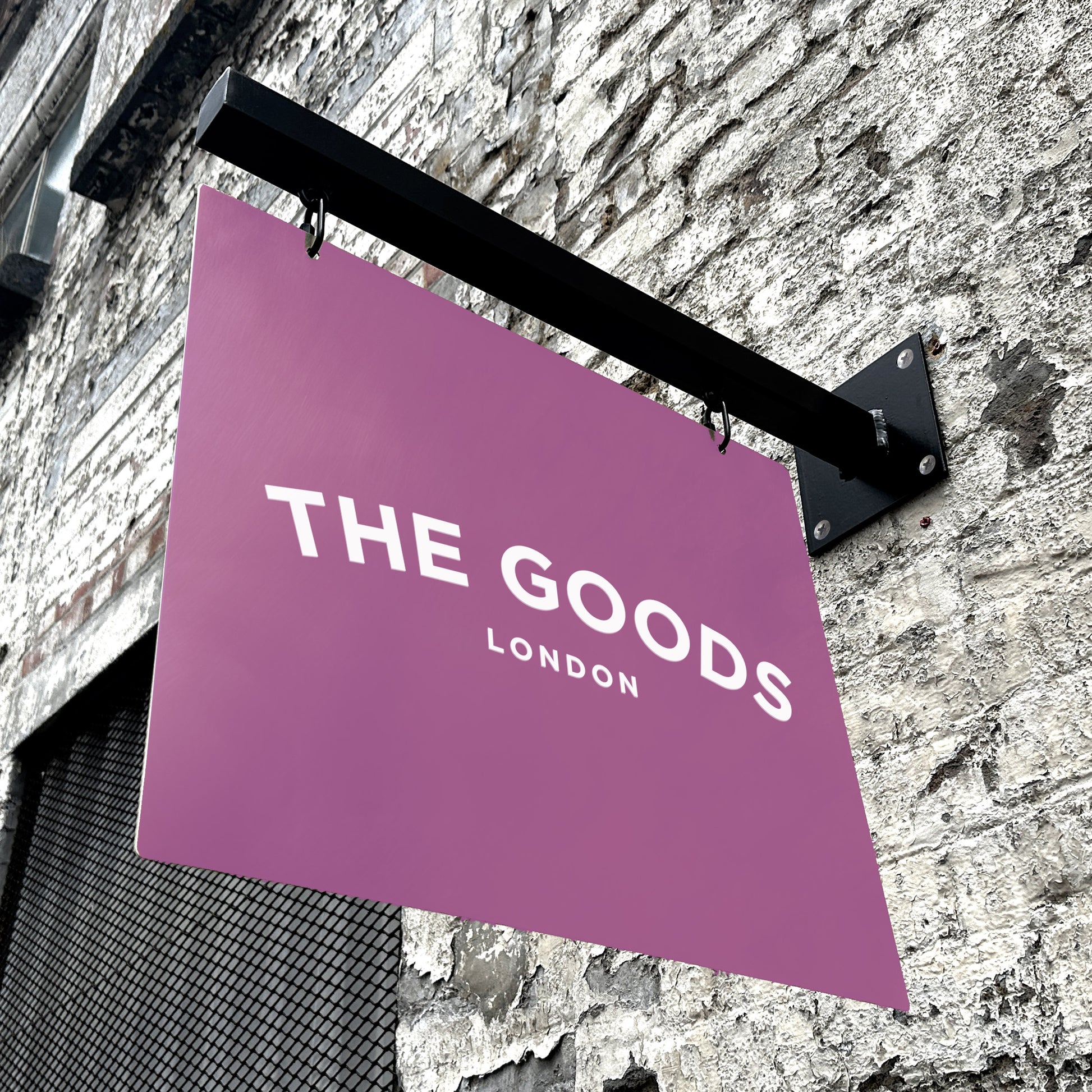 Purple Hanging Sign