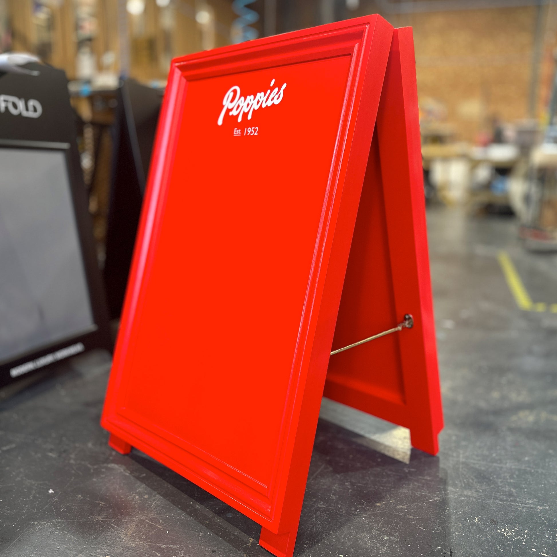 Wood A Board Sign in Red