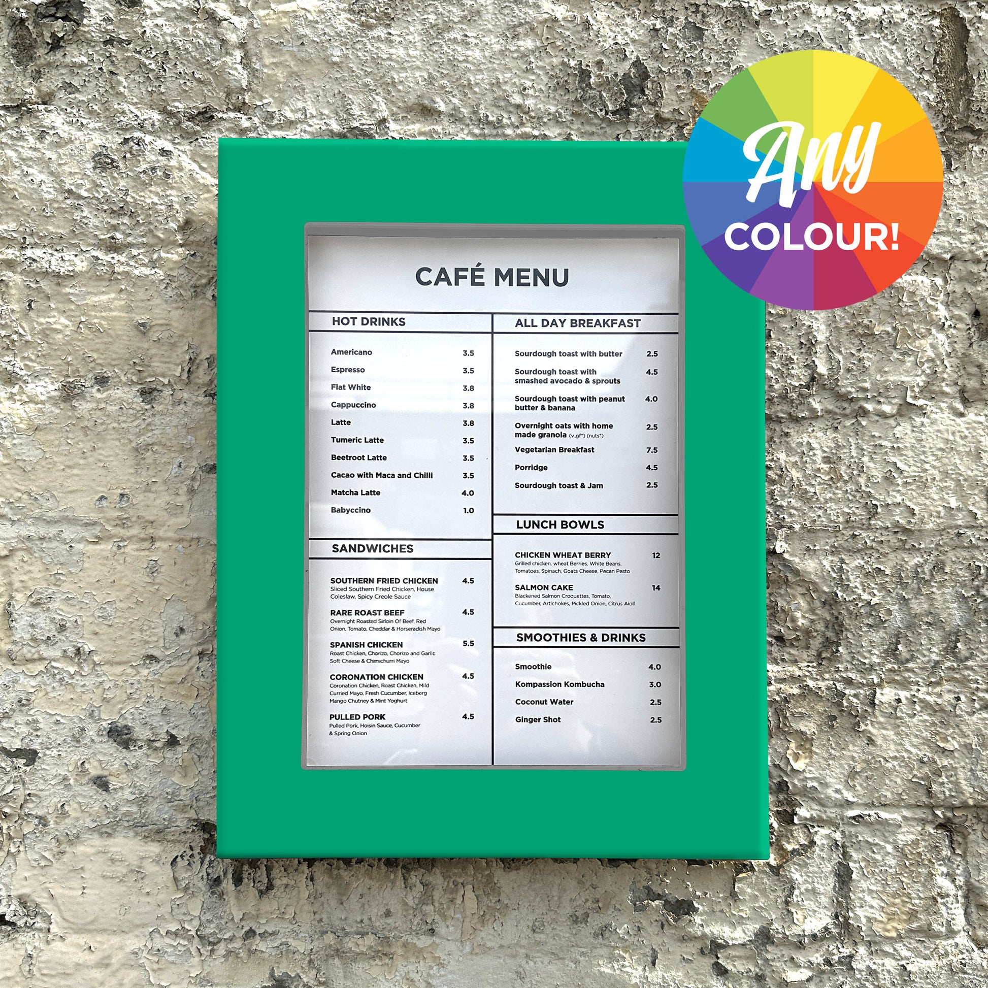 A4 A3 Simple Menu Display Case