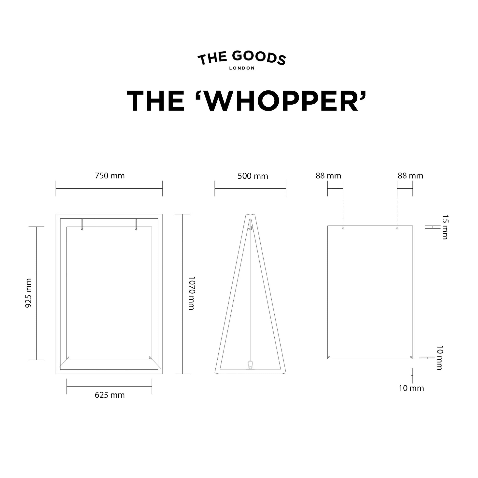 Technical drawing with dimensions