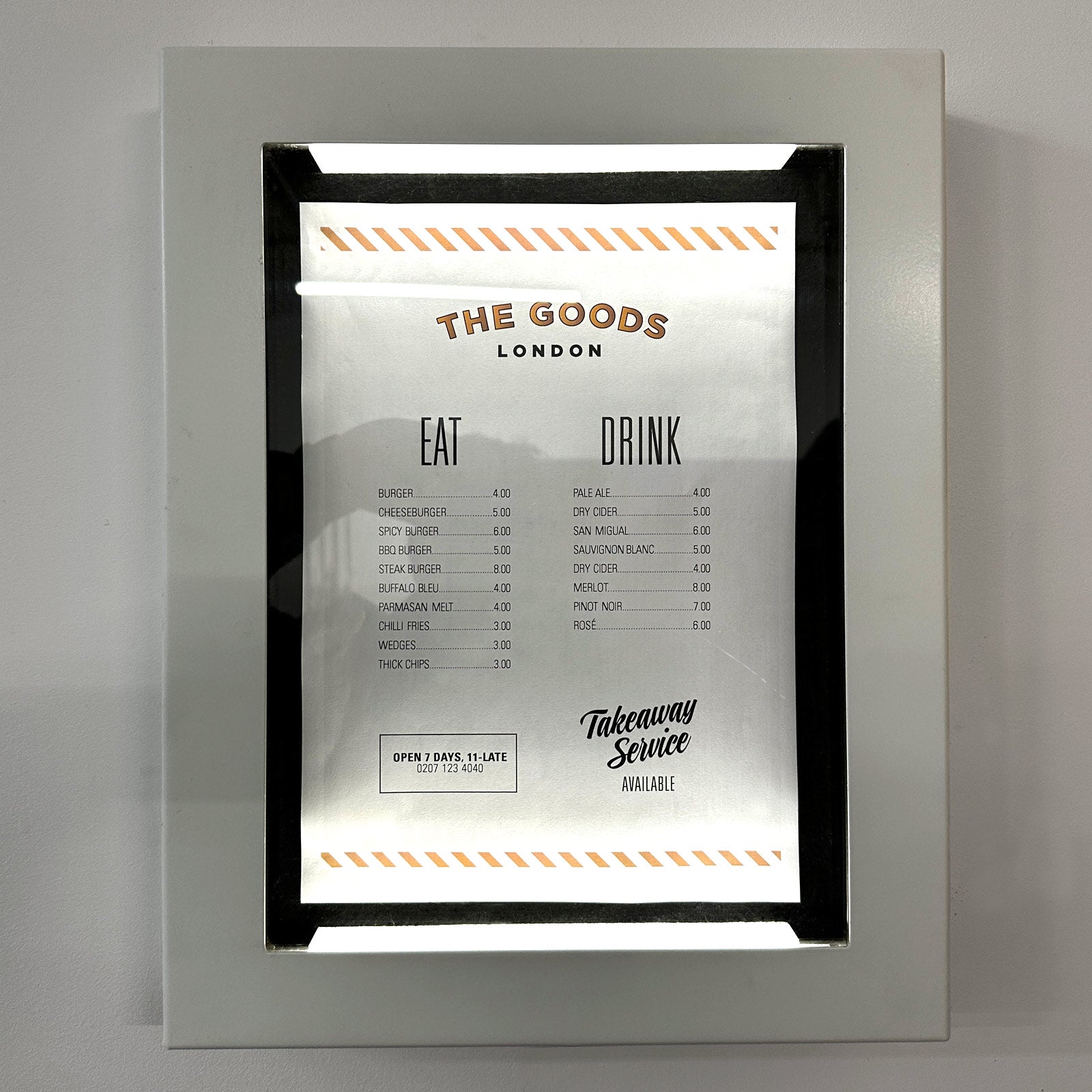White Menu Case