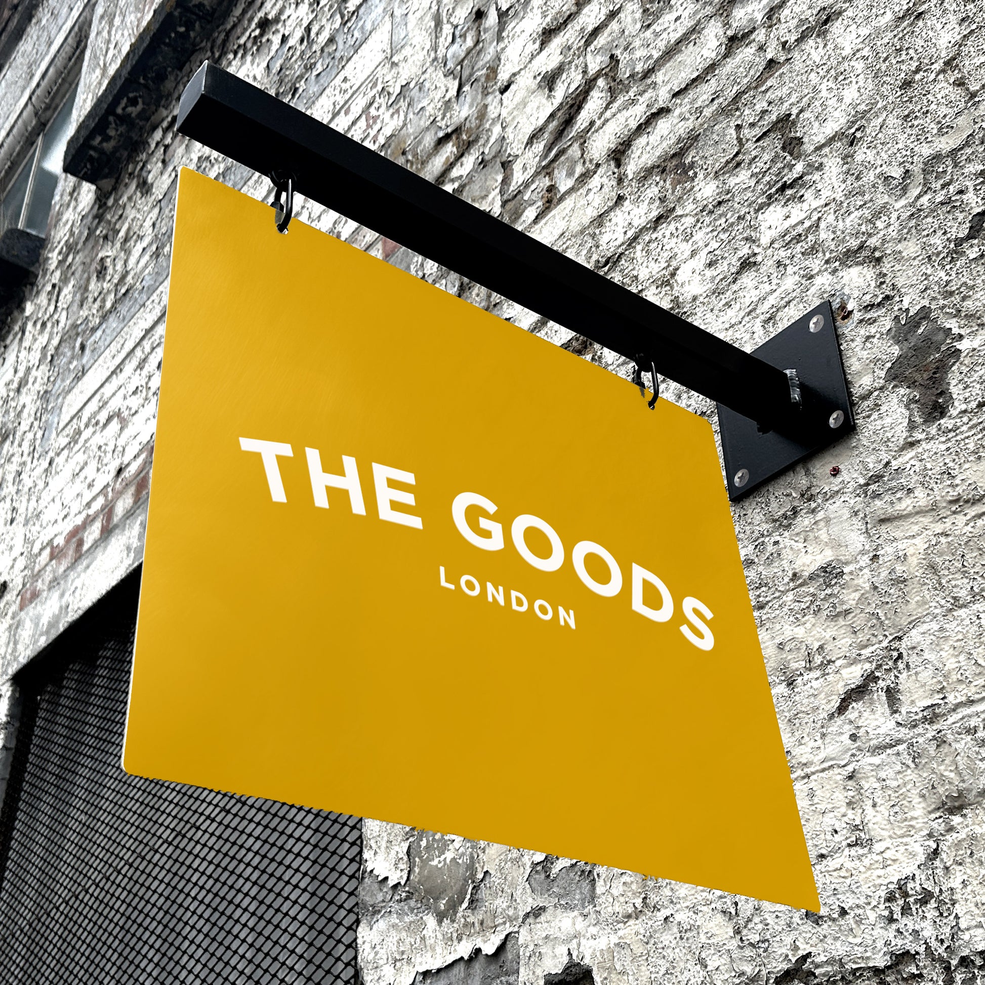 Yellow Hanging Sign