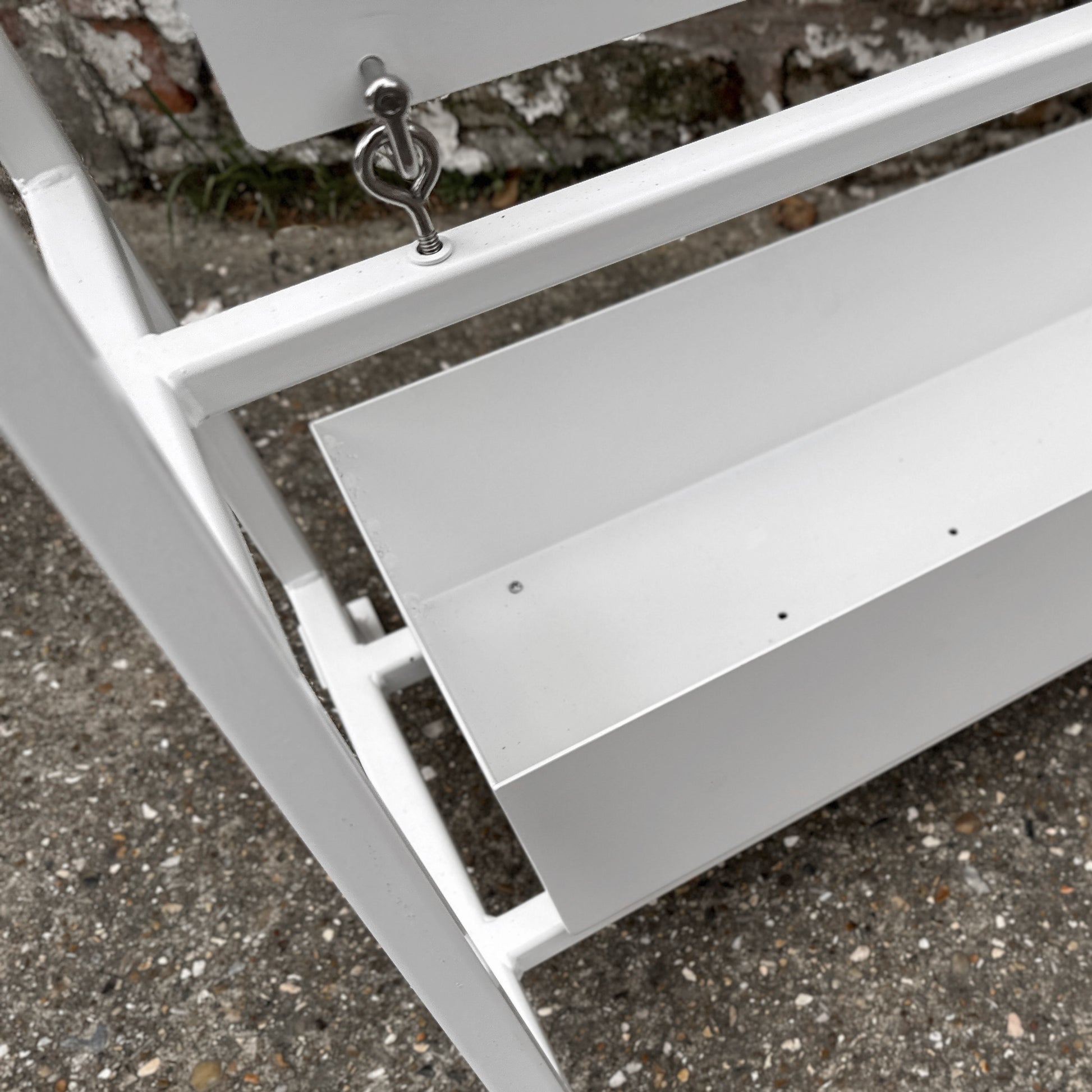 White planter A frame Sign Detail